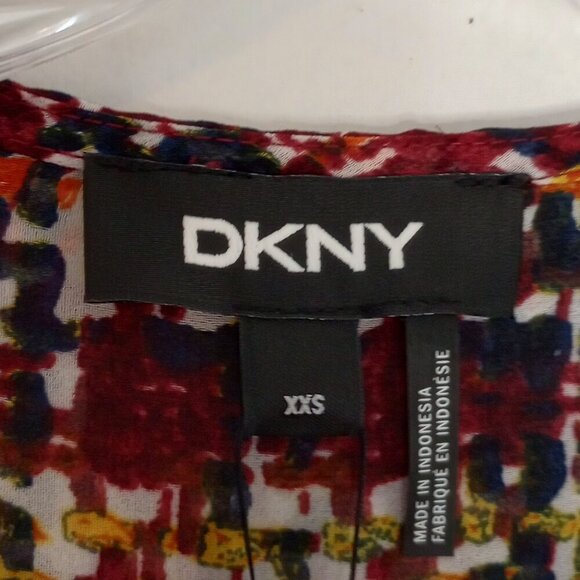 DKNY Drapey Wrap-Front Print Blouse - Picture 4 of 8